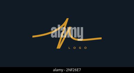 Modern and elegant handwriting M logo design Stock Vector