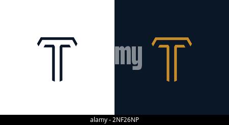 Simple and colorful letter T initials logo design Stock Vector