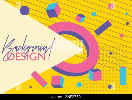 Awesome minimal geometrical graphic retro theme cover. Vintage geometric elements. Abstract shapes template for poster, banner design. Stock Vector