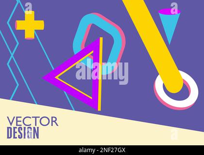 Awesome minimal geometrical graphic retro theme cover. Vintage geometric elements. Abstract shapes template for poster, banner design. Stock Vector