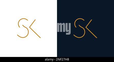 Modern and elegant SK logo design Stock Vector