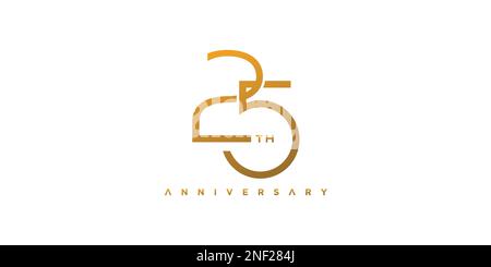 Modern and elegant number 25 logo design Stock Vector