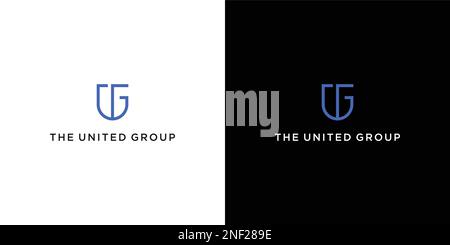 Modern and professional UG letter initial logo design Stock Vector