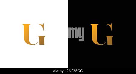 Modern and elegant UG logo design Stock Vector