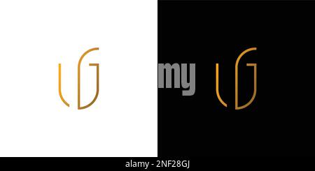 Modern and luxurious UG letter initial logo design Stock Vector