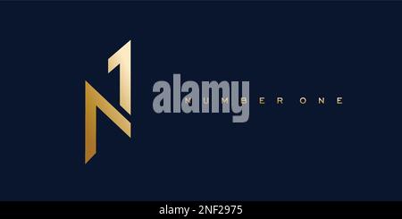 Modern and professional number one logo design Stock Vector