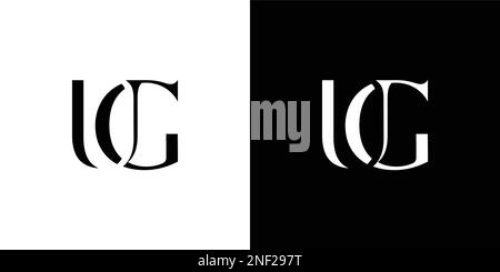 Modern and luxurious UG letter initial logo design 2 Stock Vector