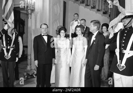 Jacqueline Kennedy with the wife of the French Ambassador, Nicole ...