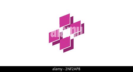 Modern and simple plus logo design Stock Vector