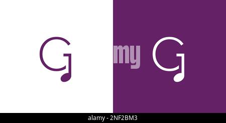 Modern and simple G initials music logo design Stock Vector