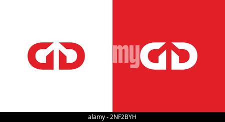 Modern and strong letter GD initials logo design Stock Vector