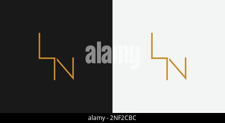 Modern and simple letter LN initials logo design Stock Vector