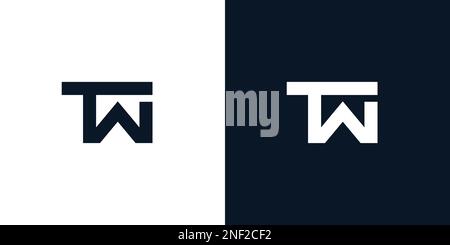 Modern and strong TW logo design 2 Stock Vector