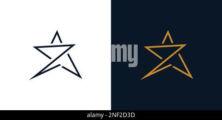Modern and simple Z star logo Stock Vector