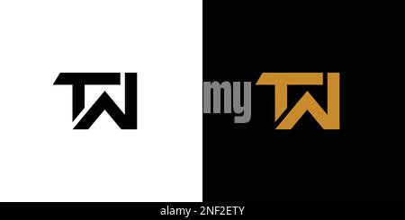 Modern and strong TW logo design Stock Vector