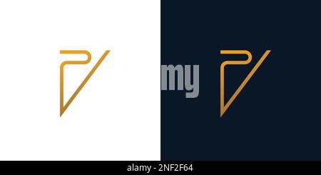 Modern and unique  PV logo design Stock Vector