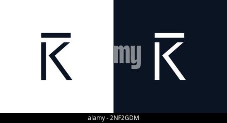 Modern and unique letter KR initials logo design Stock Vector
