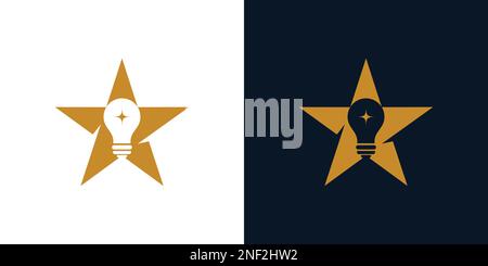 Modern and unique lamp star logo design Stock Vector