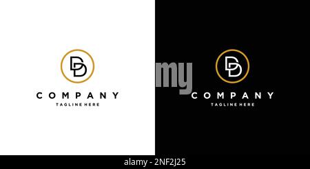 Modern and unique letter DD initials logo design Stock Vector