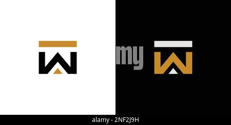 Modern and unique TW logo design Stock Vector