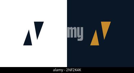 N logo design simple and modern Stock Vector
