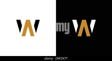 Modern and unique WA logo design Stock Vector
