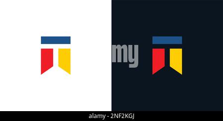 Simple and colorful letter T initials logo design Stock Vector