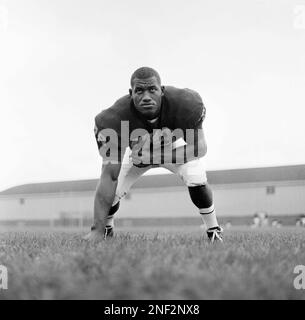 Bobby Bell, right tackle of the Minnesota Vikings poses, December 1962,  location unknown. (AP Photo Stock Photo - Alamy