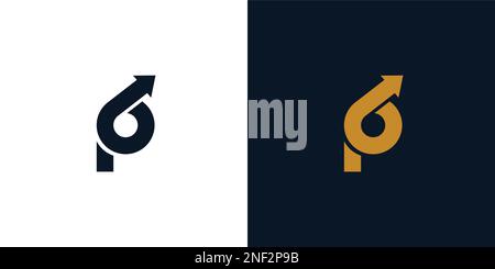 Unique and modern P arrow logo design Stock Vector
