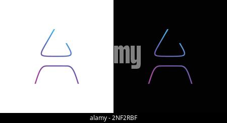 Simple and modern A logo design Stock Vector
