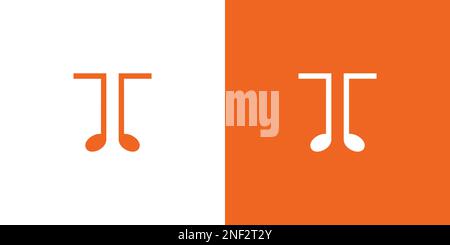 Unique and simple T initials music logo design Stock Vector