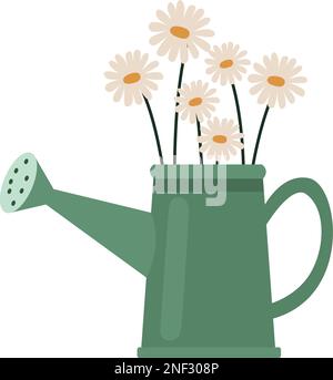 cute gardening sprinkler with flowers garden Stock Vector Image & Art ...