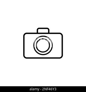 A vector illustration black camera icon isolated on white background. Use for business, banner, web, Company. Stock Vector