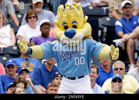 Royals mascot Sluggerrr brought his dad to the game today : r/baseball