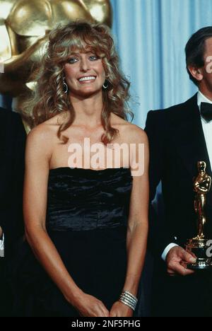 Actress Farrah Fawcett-Majors, shown on tennis court, in Los Angeles in