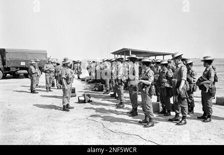 Gurkha troops arrive on Monday, August 13, 1974 in Dhekelia Base ...