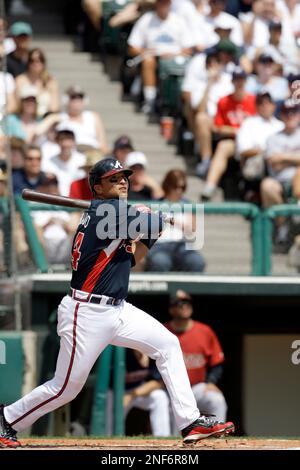 Atlanta Braves Martin Prado heads for home after hitting a homerun into  left field in the first inning against the San Diego Padres during the  Braves 6-2 win of game 3 at