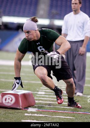 NFL prospect and former USC linebacker Brian Cushing in action