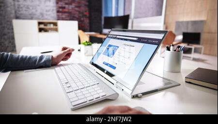 Online Bank Ecommerce Money Transfer And Shopping Stock Photo