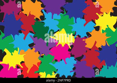 Colourful splashes pattern, vector background for print decoration. Stock Vector
