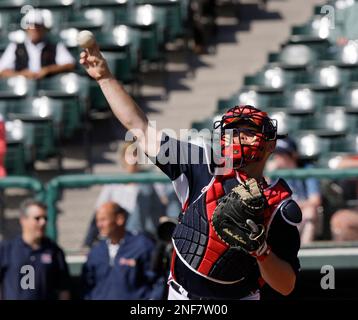 Atlanta Braves catcher Brian McCann during a spring training baseball  workout Wednesday, Feb. 18, 2009 in Lake Buena Vista, Fla. (AP Photo/David  J. Phillip Stock Photo - Alamy