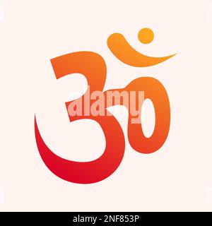 Om Hindu Spiritual Symbol Gradient Vector Icon Illustration Stock Vector