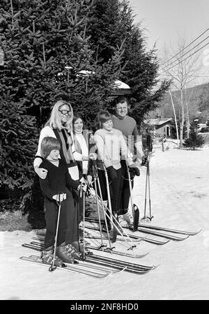 Sen. Edward Kennedy poses with his family at Butternut Basin during a ...