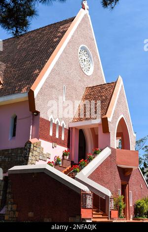 Da Lat, Vietnam - 10 February 2023: The Domaine de Marie Catholic convent made of French in 1940 Stock Photo