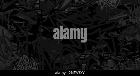 Dark Black Flat Abstract Hip Hop Street Art Graffiti Style Urban ...