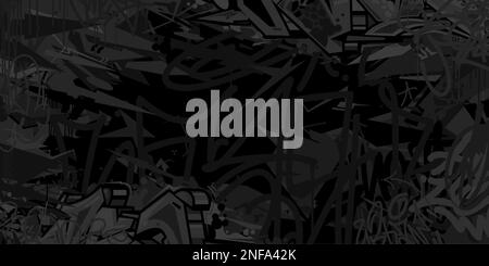 Dark Black Flat Abstract Hip Hop Street Art Graffiti Style Urban ...