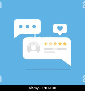 User reviews and feedback icon in flat style. Product rating vector illustration on isolated background. Review feedback sign business concept. Stock Vector