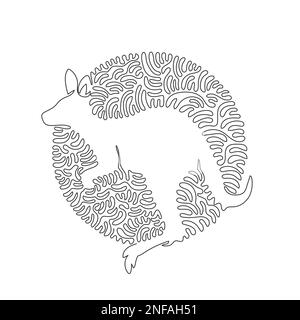 Continuous curve one line drawing of standing kangaroo. Single line editable stroke vector illustrations of kangaroos are large Stock Vector
