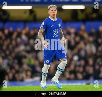 03 Feb 2023 - Chelsea v Fulham - Premier League - Stamford Bridge   Chelsea's Enzo Fernandez during the Premier League match against Fulham. Picture : Mark Pain / Alamy Live News Stock Photo