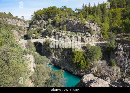 Oluk Bridge in Koprulu Valley, Antalya City, Turkiye Stock Photo